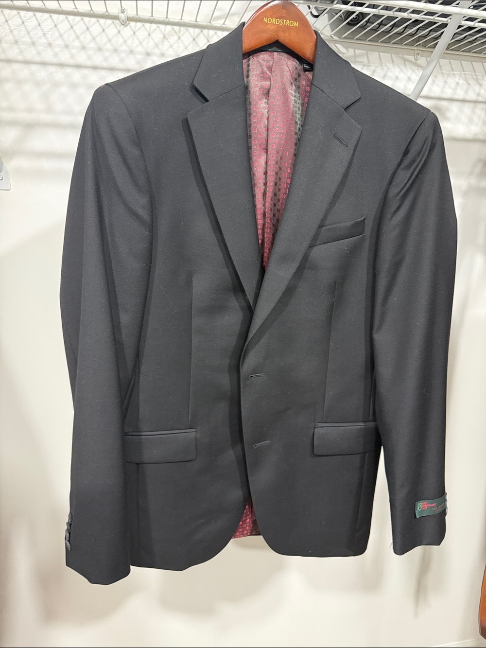 Ted Baker Black Sport Coat with Burgundy Lining